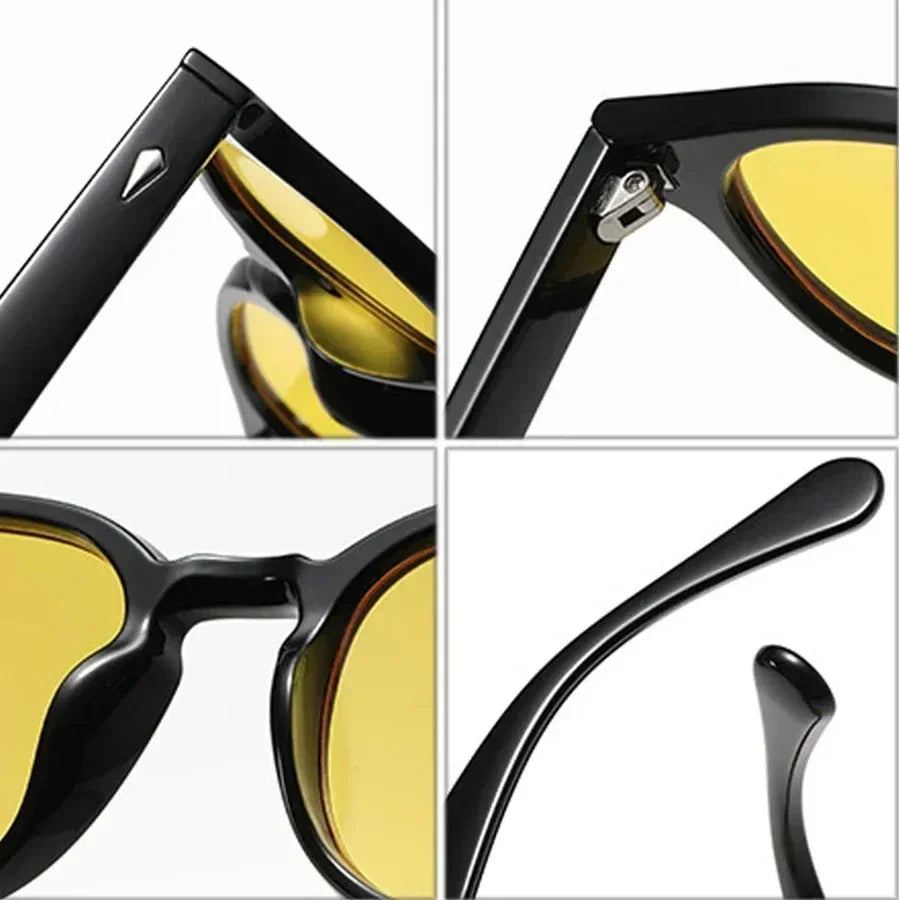 JNPCXI Retro Round Sunglasses UV400 Rivet Style