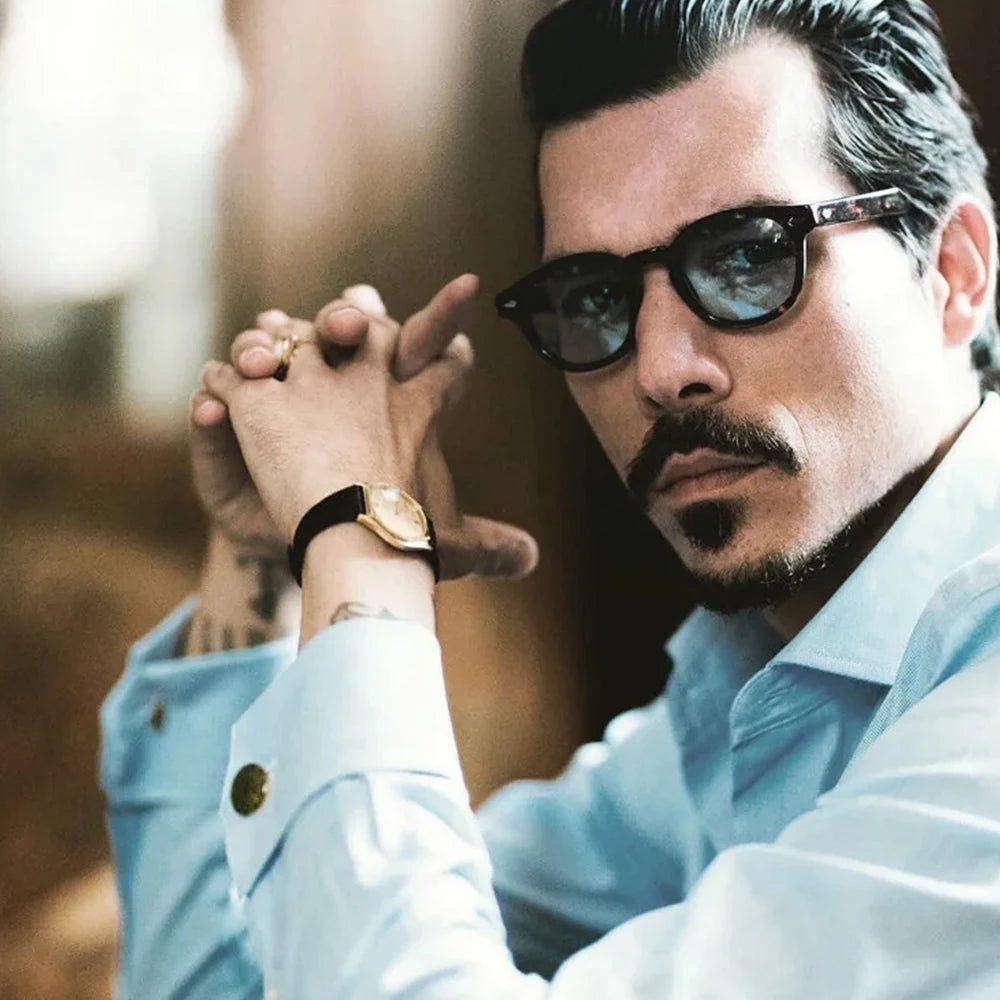 JNPCXI Retro Round Sunglasses UV400 Rivet Style
