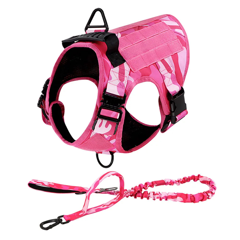 Camouflage Nylon Dog Harness For Large Dogs Adjustable Tactical Vest