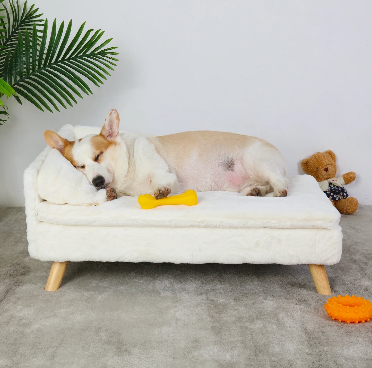 Elevated Pet Bed With Solid Wood Legs For Indoor Comfort