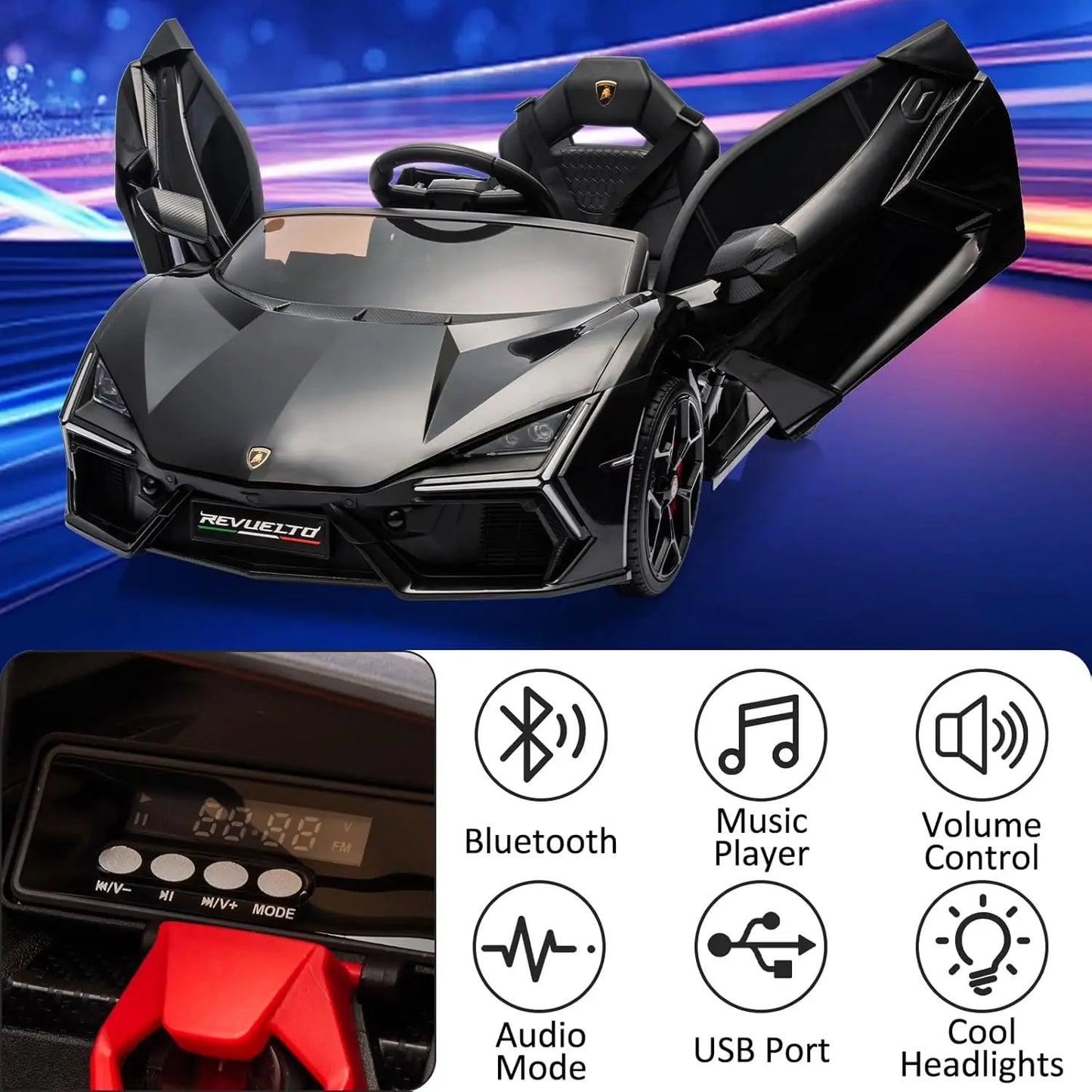HiMISS Ride On Car for Kids Electric Vehicle Bluetooth Music