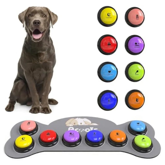 Dog Talking Button Set 8 Button Communication Recordable 30 Second