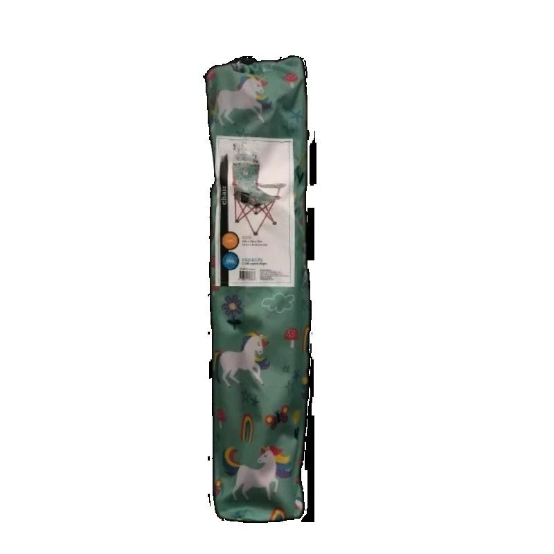 Kids Folding Camp Chair With Safety Lock Unicorn Print Capacity