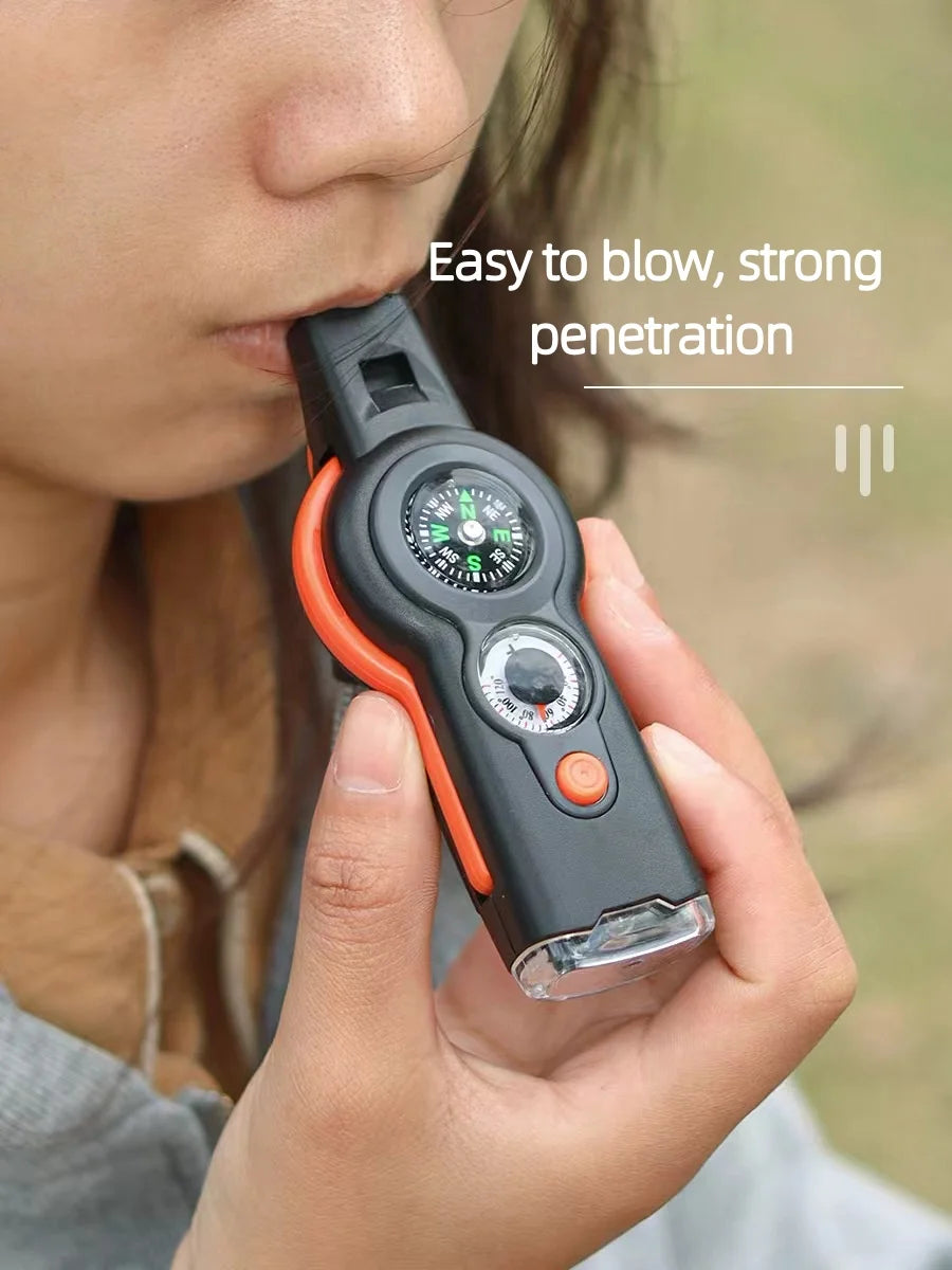 7-In-1 Outdoor Survival Whistle For Hiking And Travel