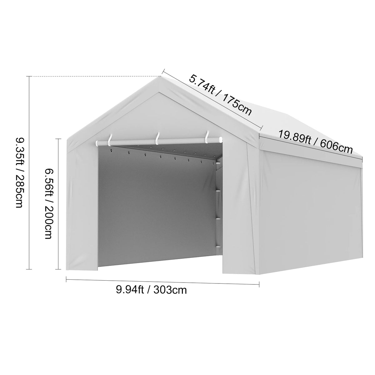 SucceBuy Heavy Duty Waterproof Carport Canopy Cover With Ball Bungees