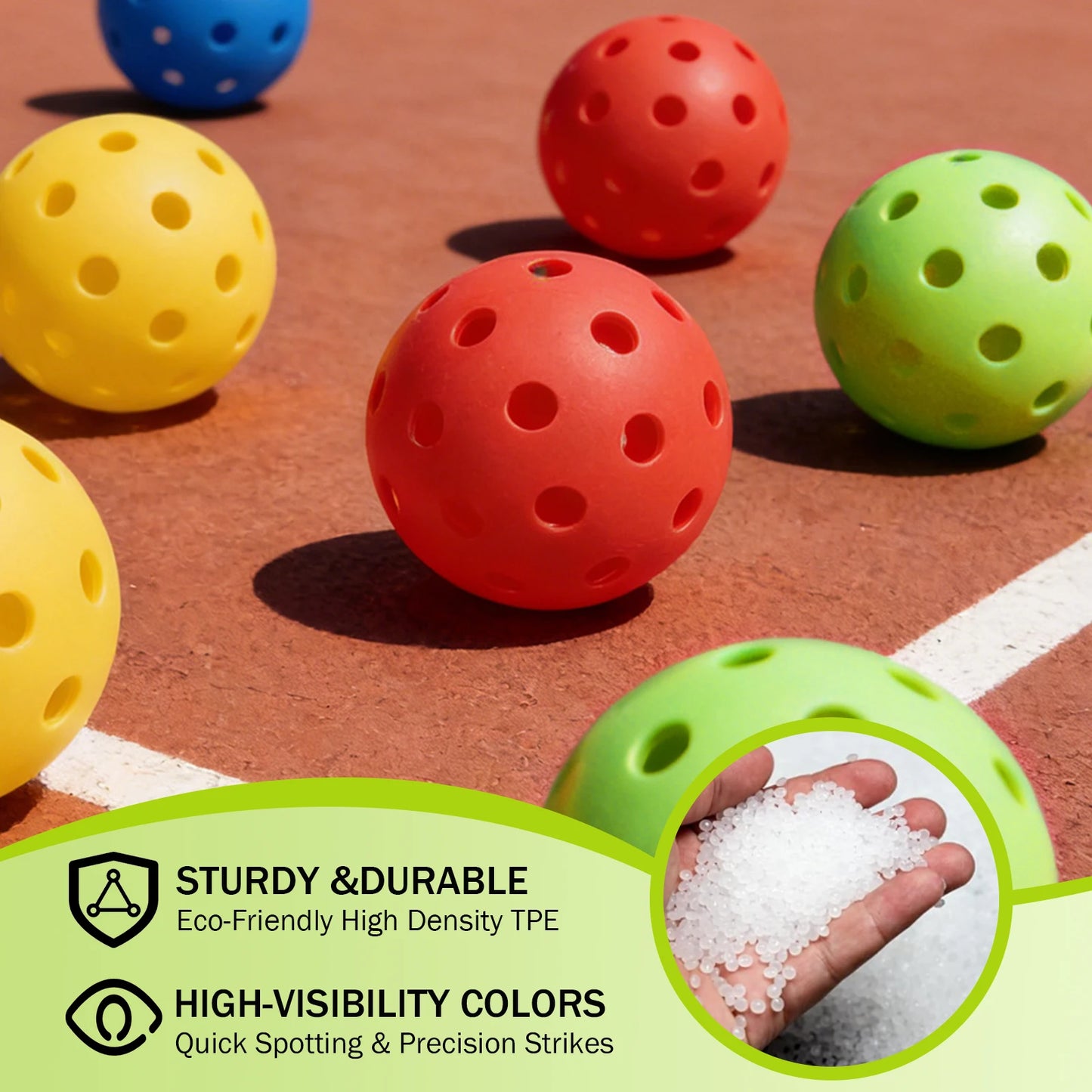 40-Hole Outdoor Pickleballs All Weather 8 or 16 Pack