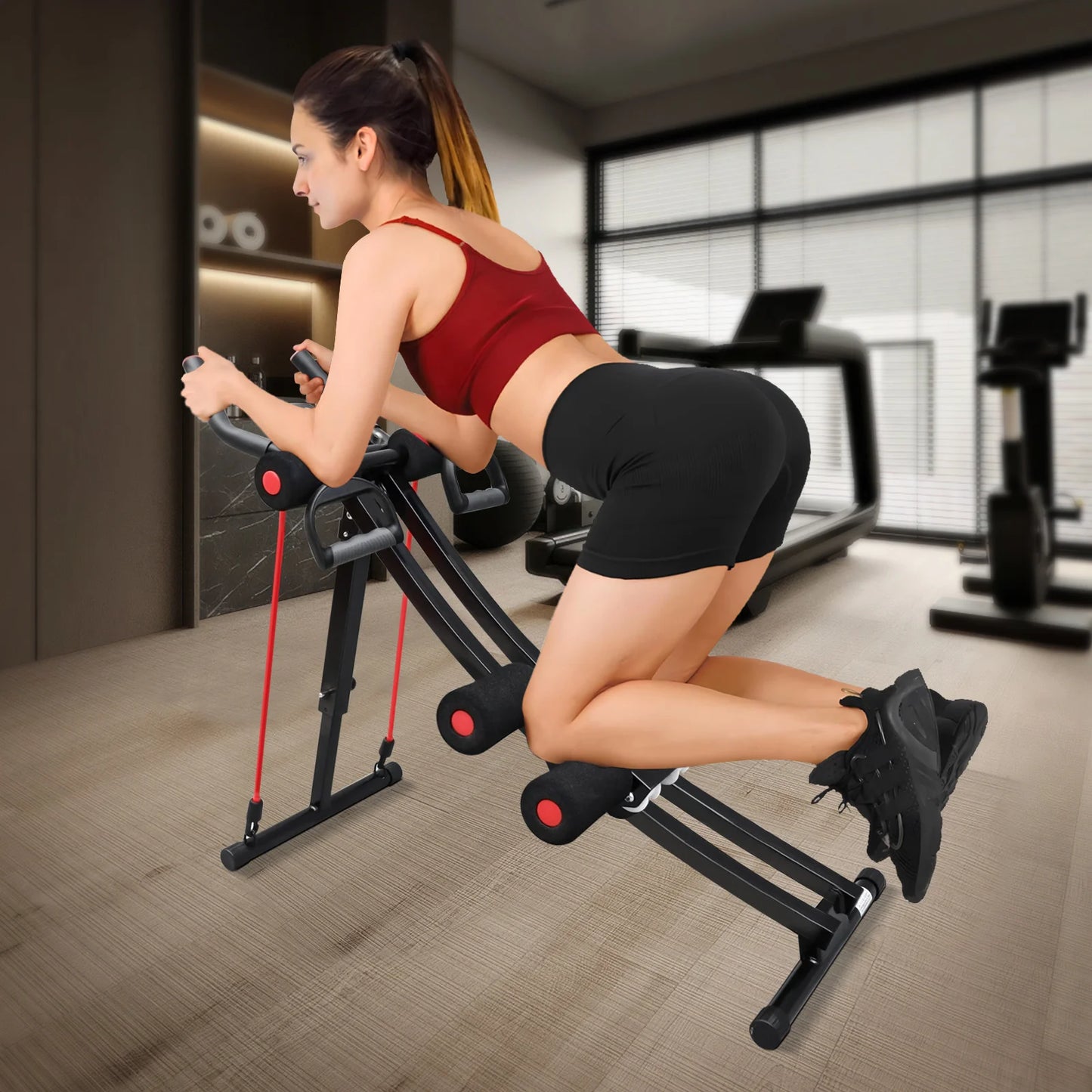 GIKPAL Foldable Ab Machine For Home Gym Abdominal Trainer LCD