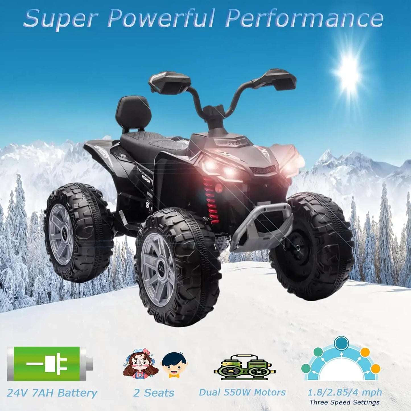 24V Kids Electric ATV Dual Motor Offroad Ride On Vehicle