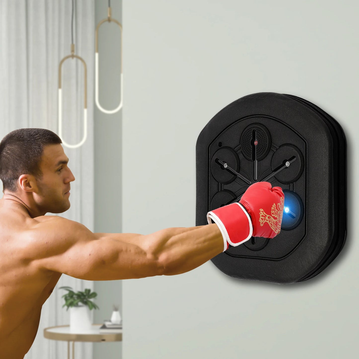 Bymaocar Wall Mounted Bluetooth Boxing Trainer With Gloves