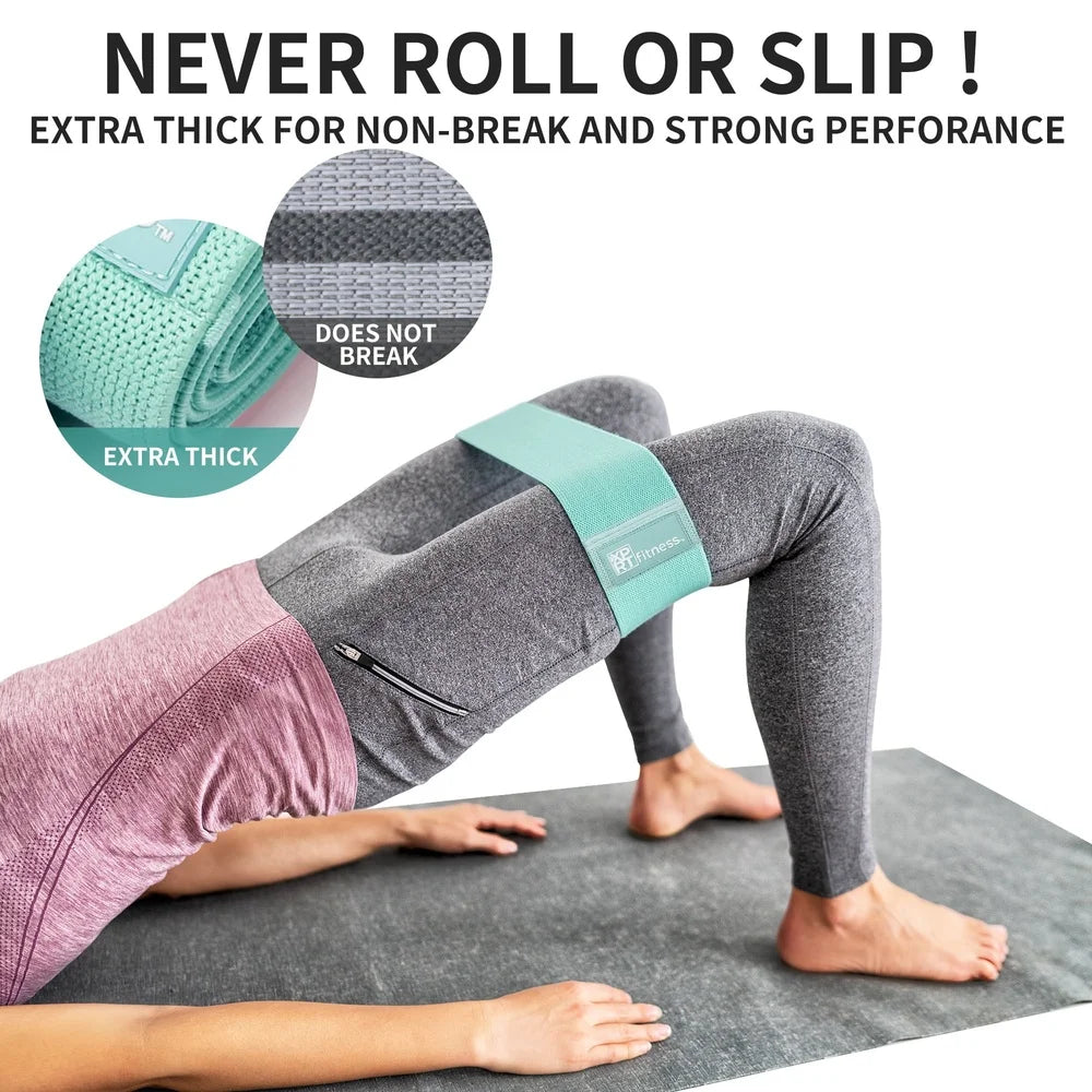 Resistance Bands Three Pack Anti-Slip With Carry Pouch