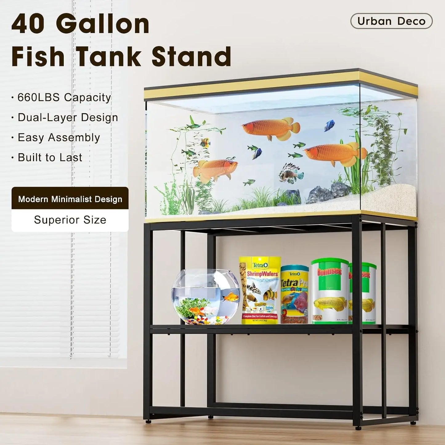 Metal Aquarium Stand 660LBS Capacity for Home Office