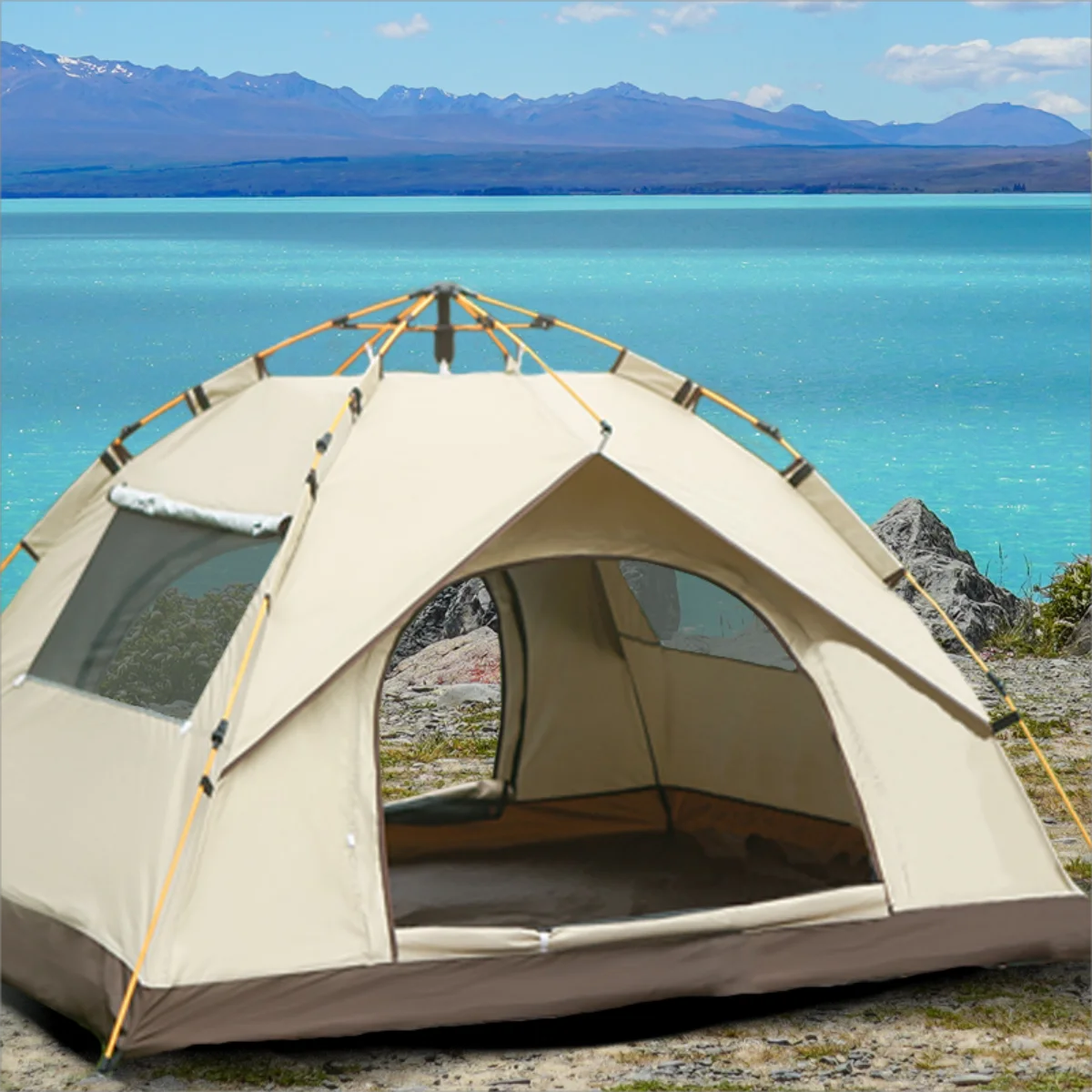 Pakicetus Outdoor Camping Tent With Dual Doors And Windows
