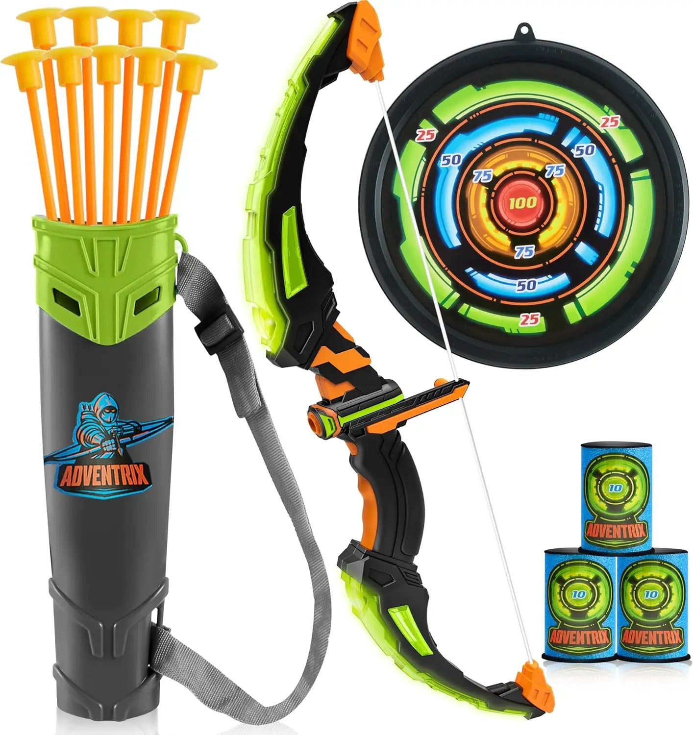 Joyfy LED-Illuminated Light Up Kids Bow And Arrow Archery Set