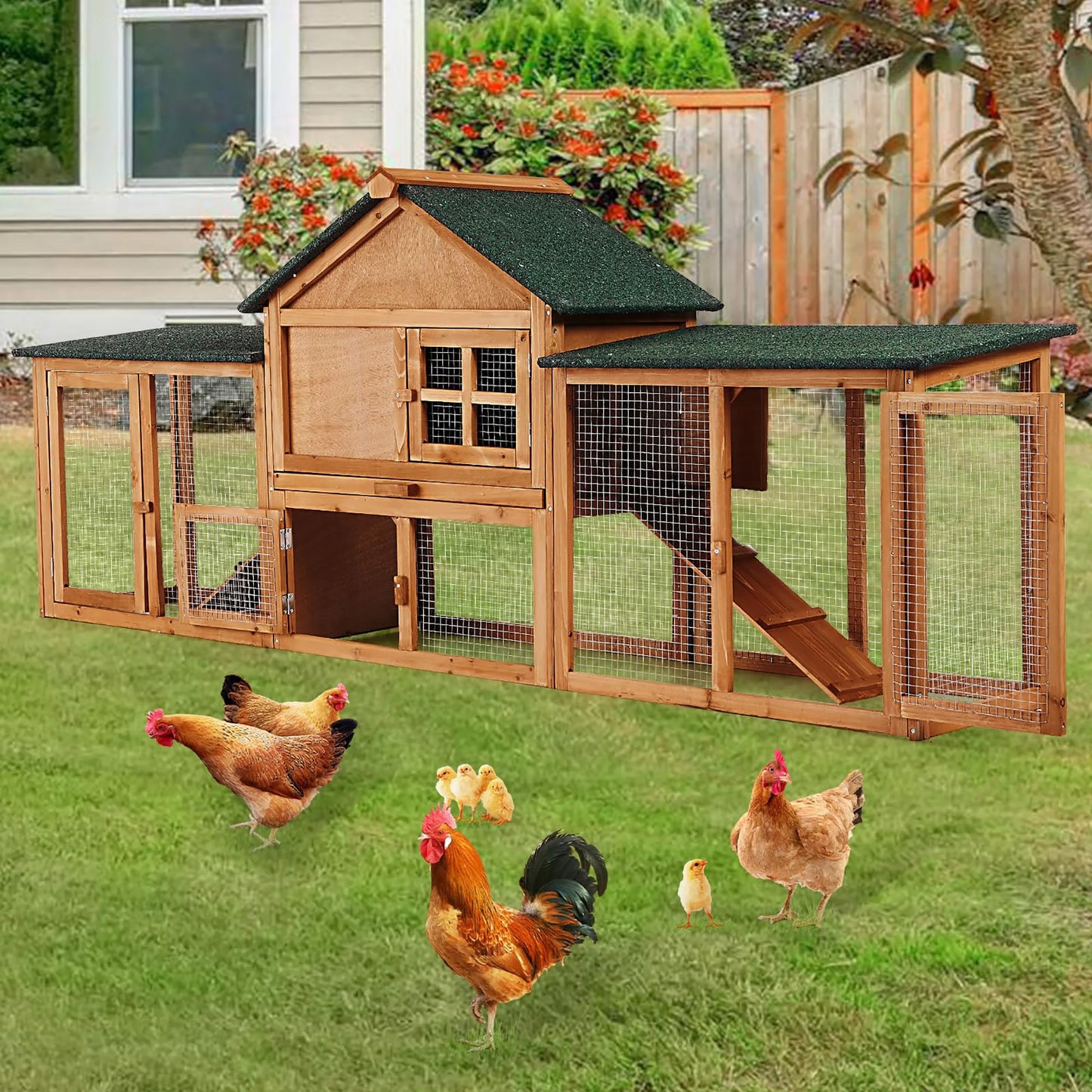 DishyKooker Two Story Bunny Hutch Outdoor Cage With Ramp