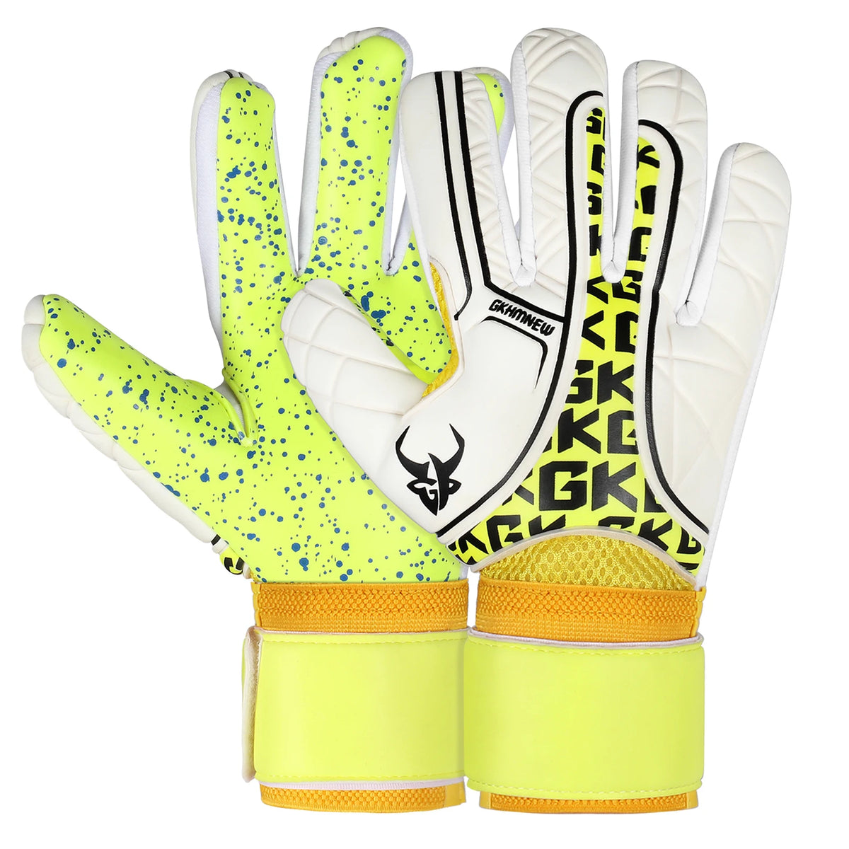 GKHMNEW Soccer Goalkeeper Gloves With Strong Grip Palms for Football Players