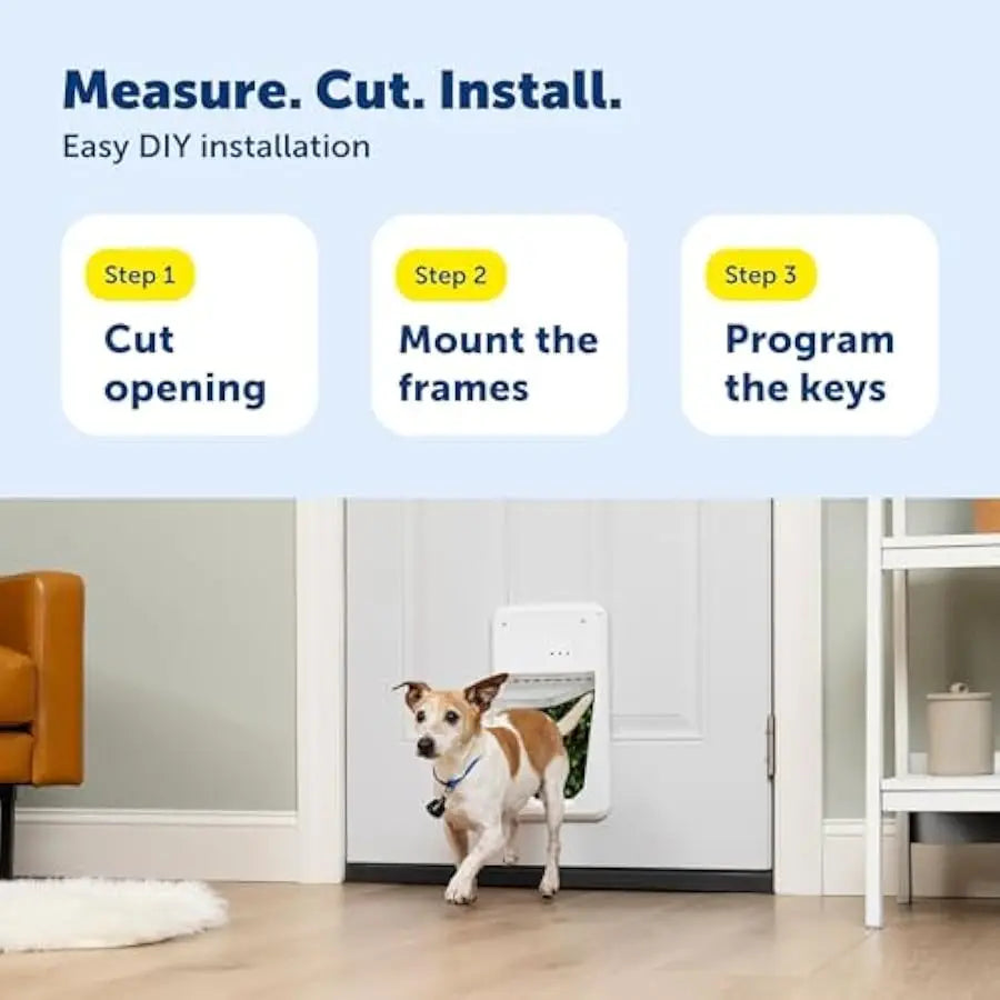 Electronic Pet Door With Collar Sensor For Cats And Dogs