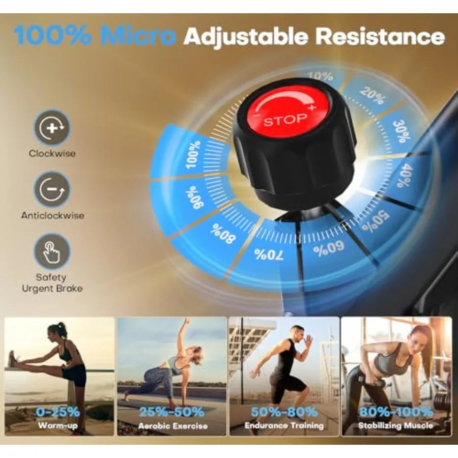 Quiet Adjustable Magnetic Resistance Exercise Bike With App Compatibility