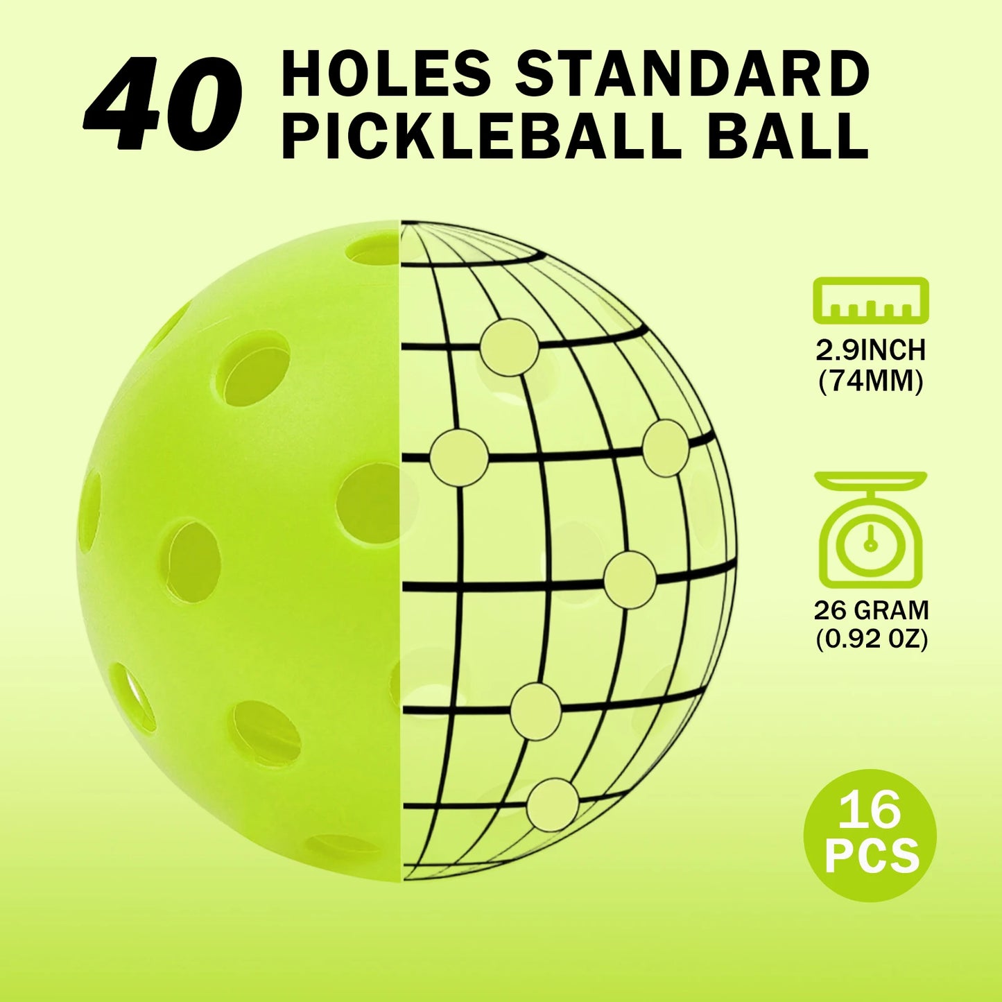 Outdoor Pickleballs 8 or 16 Pack USAPA Standard Training Balls