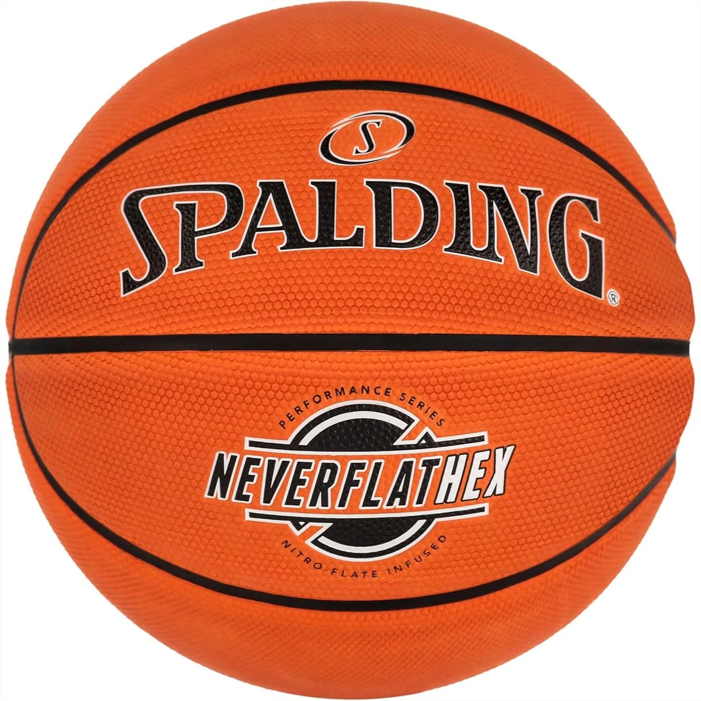 NeverFlat Hexagrip Indoor Outdoor Basketball Official Game Ball