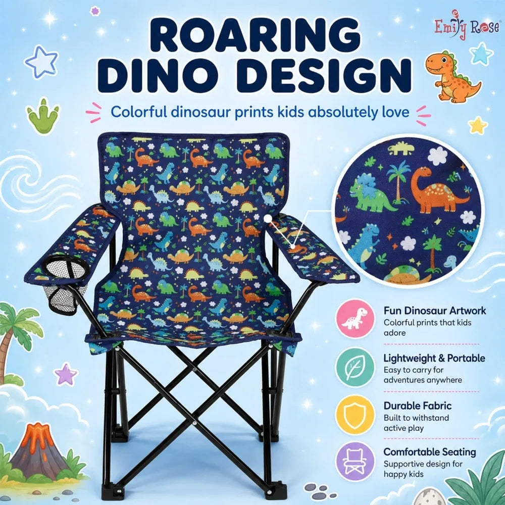 Portable Folding Camp Chair For Toddlers With Cup Holder