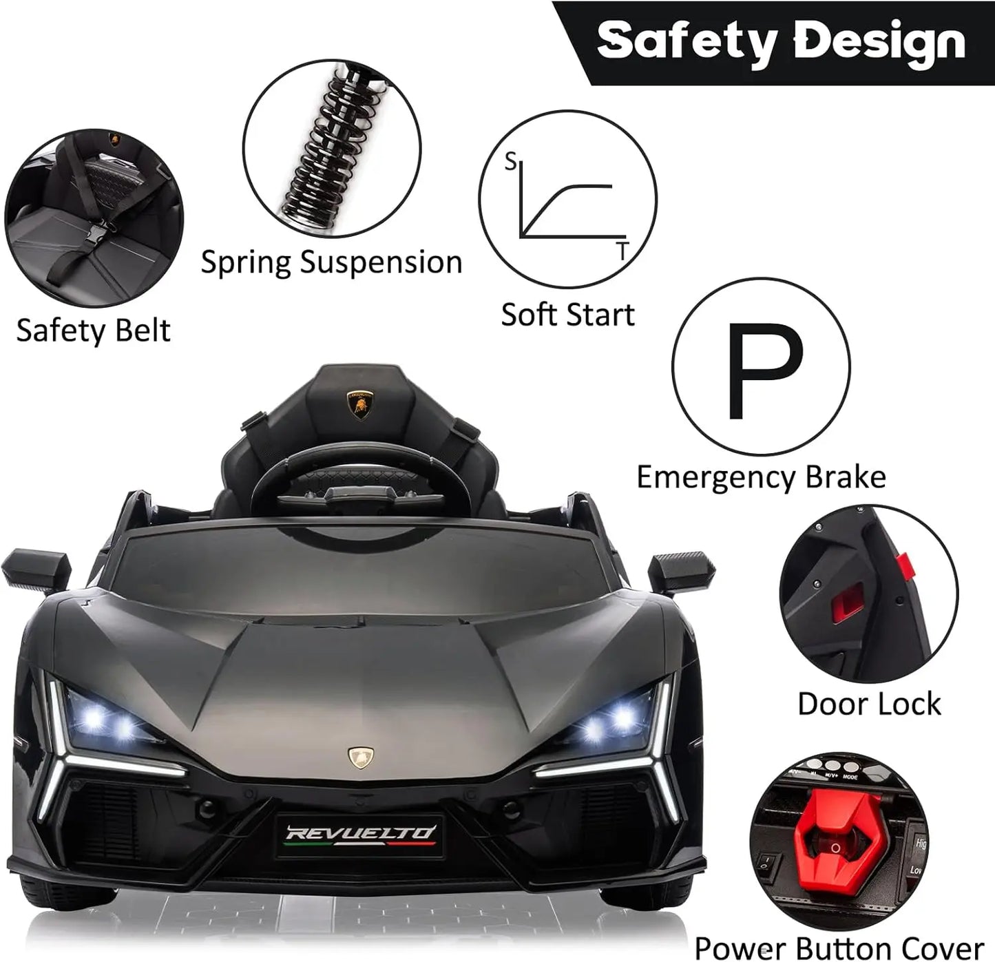 HiMISS Ride On Car for Kids Electric Vehicle Bluetooth Music