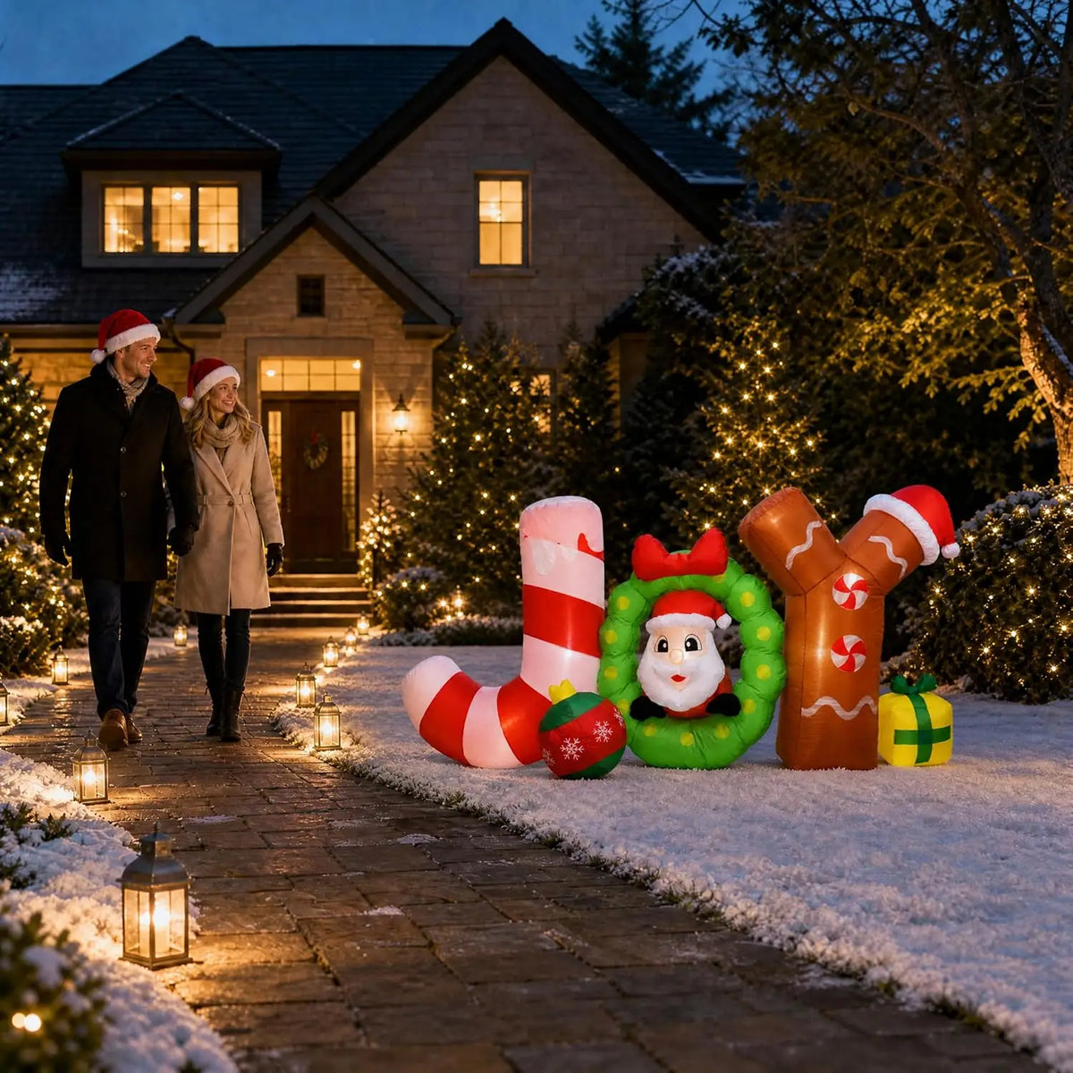Lighted Outdoor Holiday Inflatable Yard Decoration for Christmas Decor