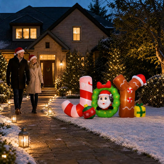 Lighted Outdoor Holiday Inflatable Yard Decoration for Christmas Decor