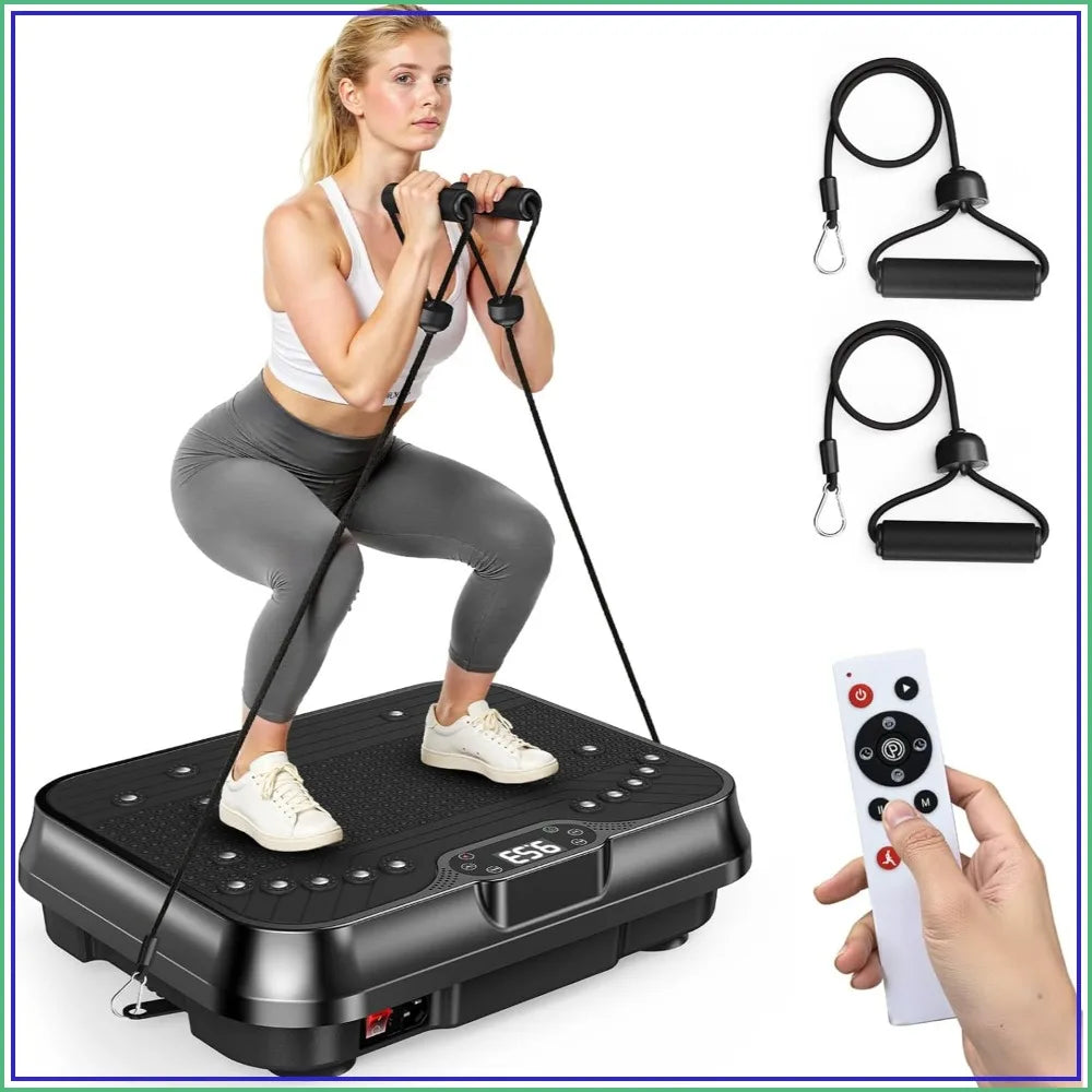 Vibration Plate Exercise Machine With Resistance Bands For Weight Loss