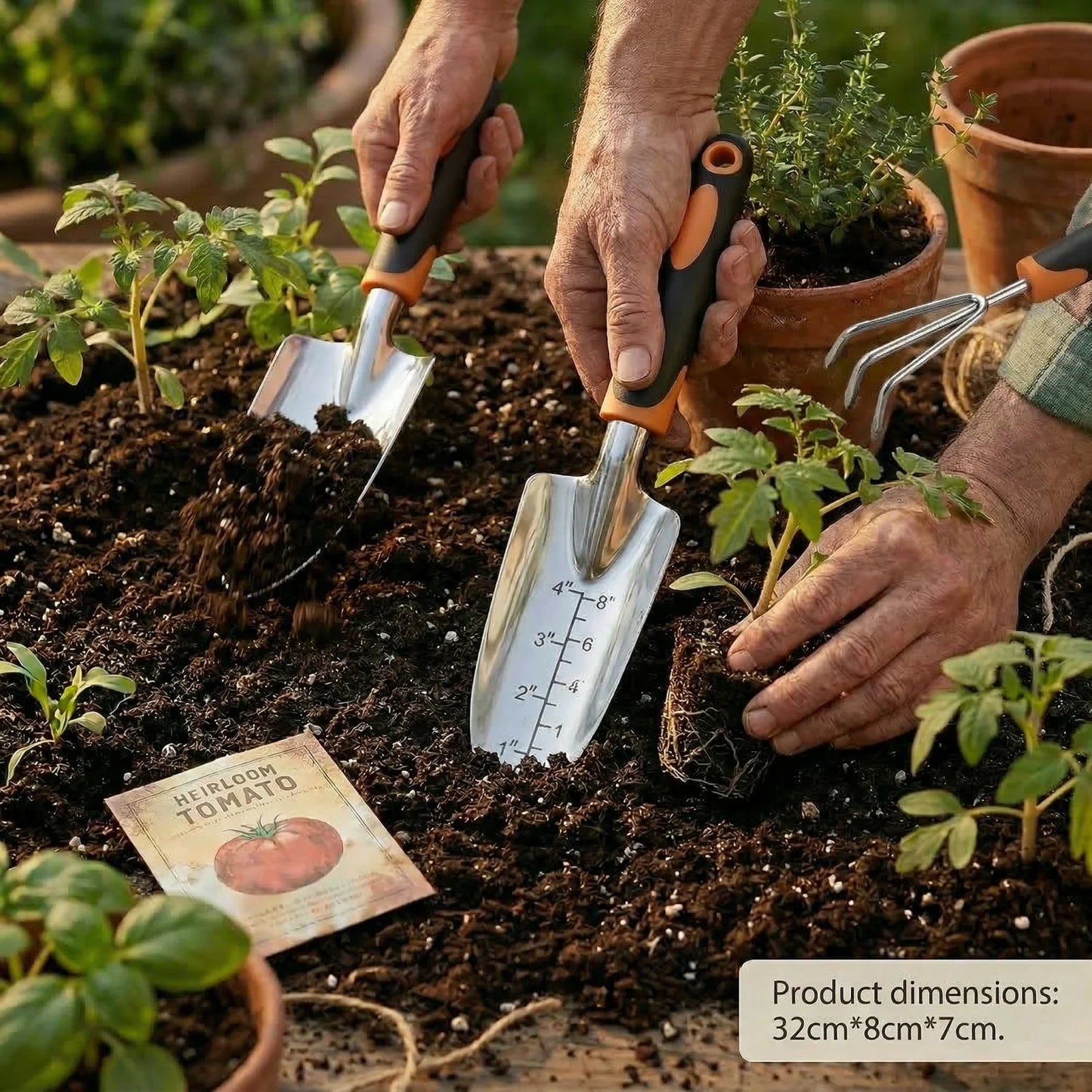 Precise Control Gardening Tools Set 3 Piece Magnesium Aluminum Trowels