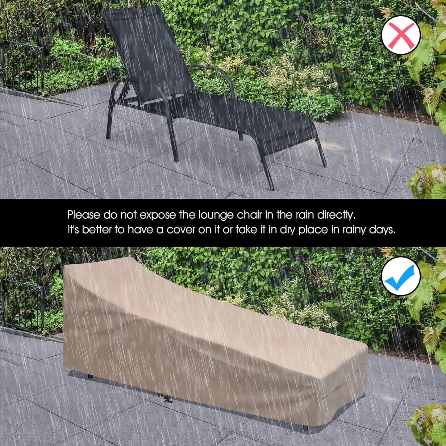 Adjustable Backrest Patio Outdoor Lounge Chairs 2Pack With Reclining Frame