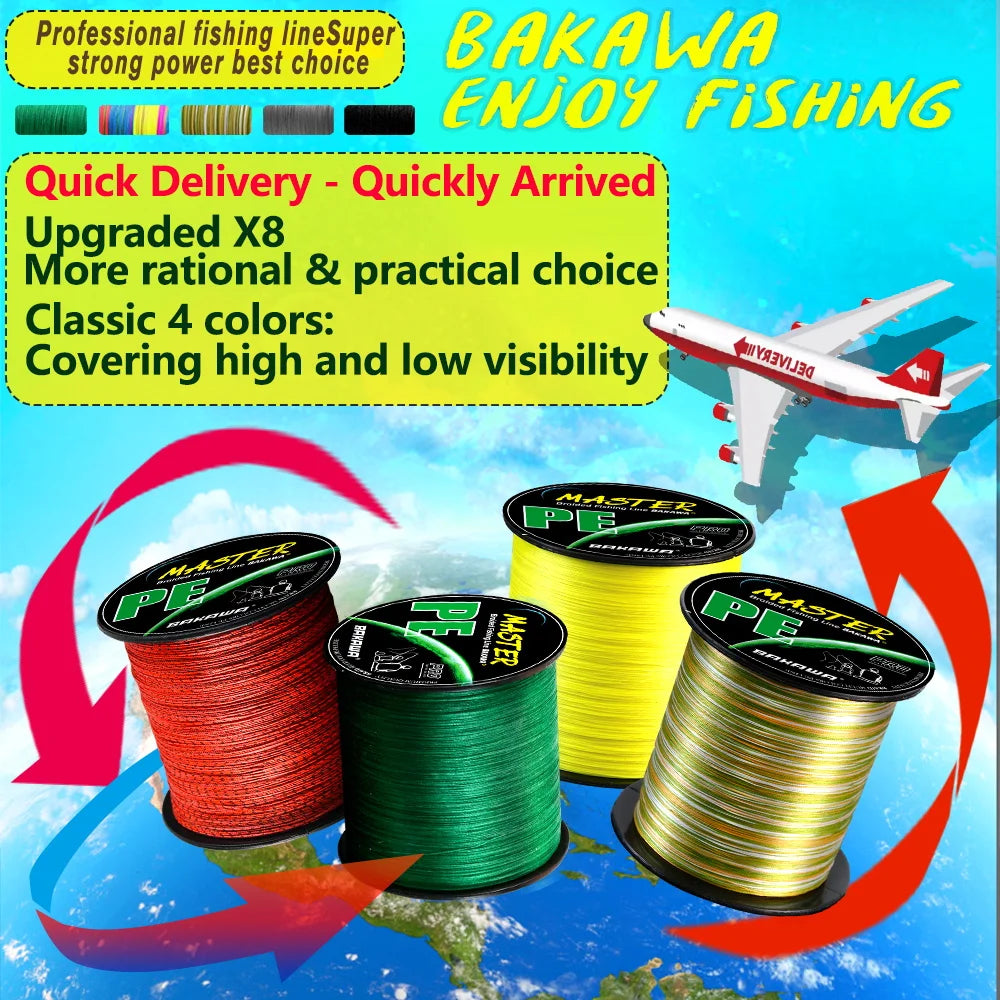 Bakawa 300M 8-Strand Braided Fishing Line Saltwater