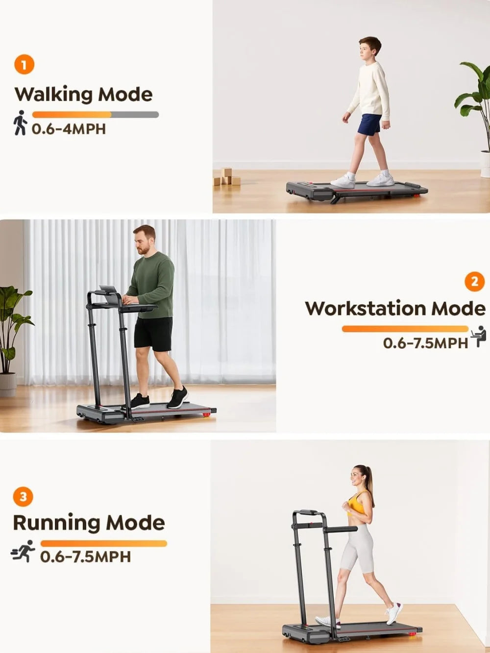 Driving Walking Pad With Bracket Silent Treadmill For Home Fitness