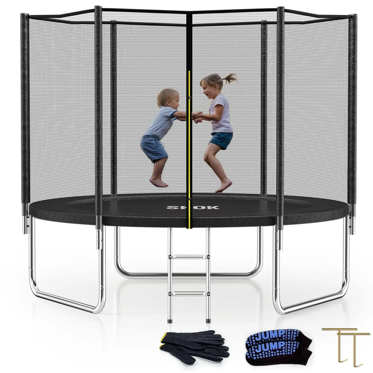SKOK Trampoline For Kids Outdoor With Net 400LBS ASTM Approved