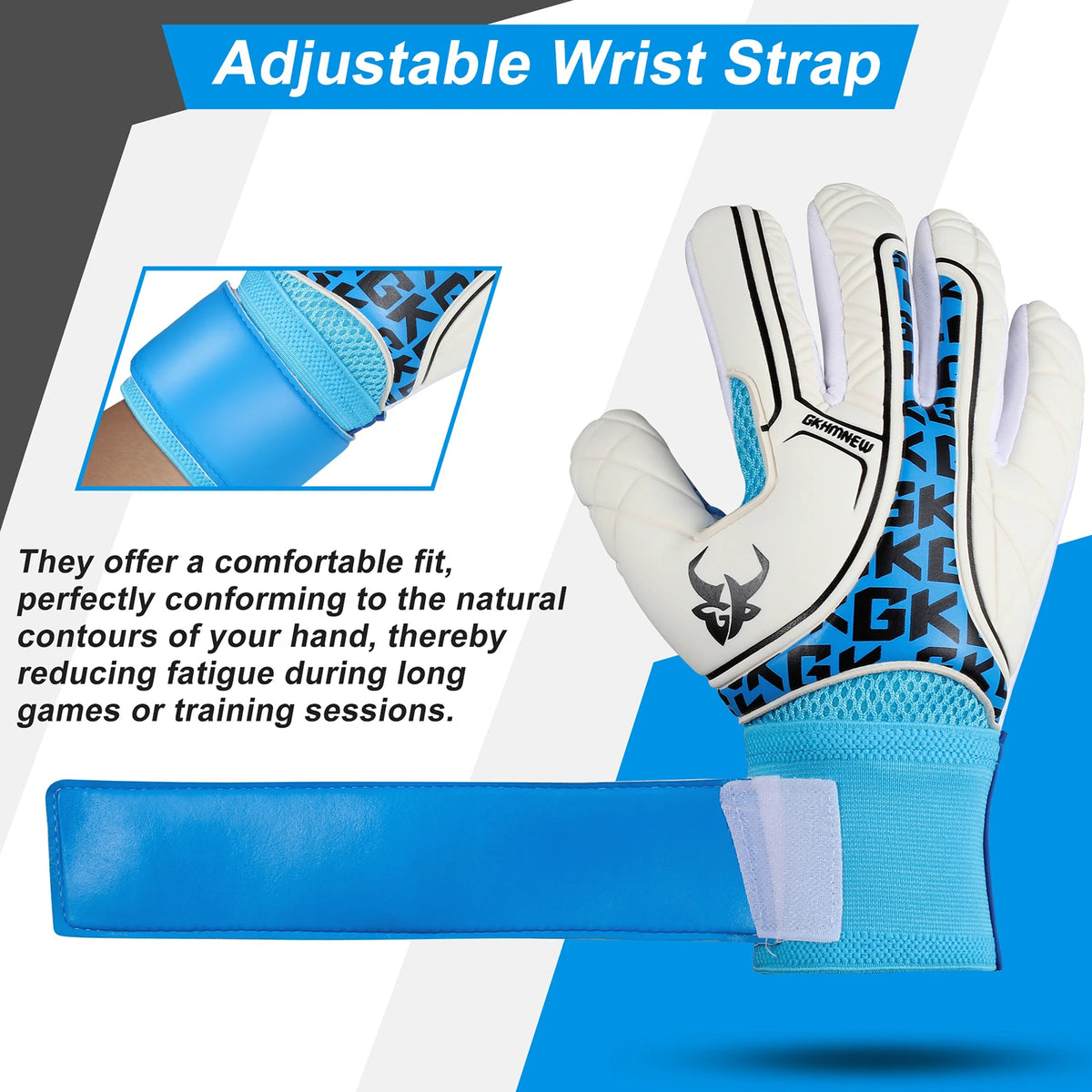 GKHMNEW Soccer Goalkeeper Gloves With Strong Grip Palms for Football Players