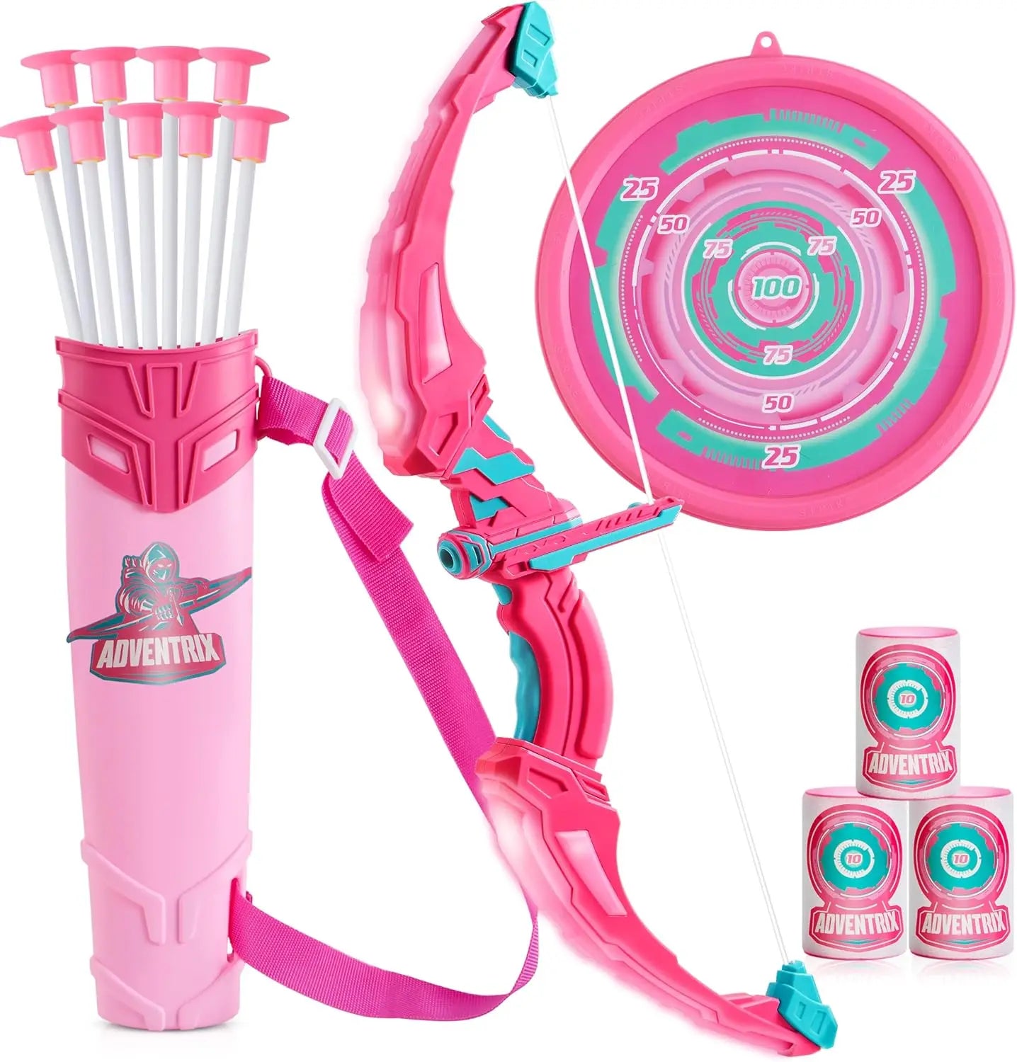 Joyfy LED-Illuminated Light Up Kids Bow And Arrow Archery Set