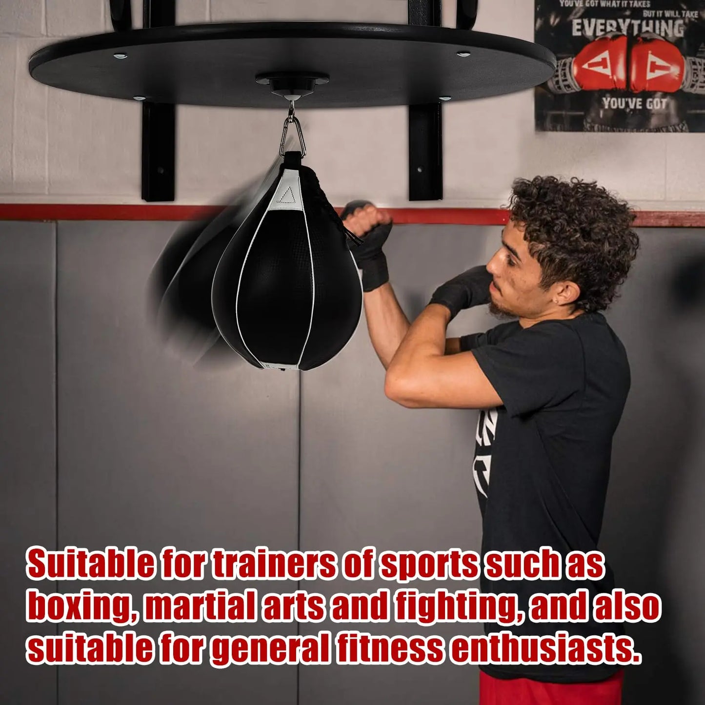 HiMISS Adjustable Speed Bag Platform With 360 Swivel Wall Mount