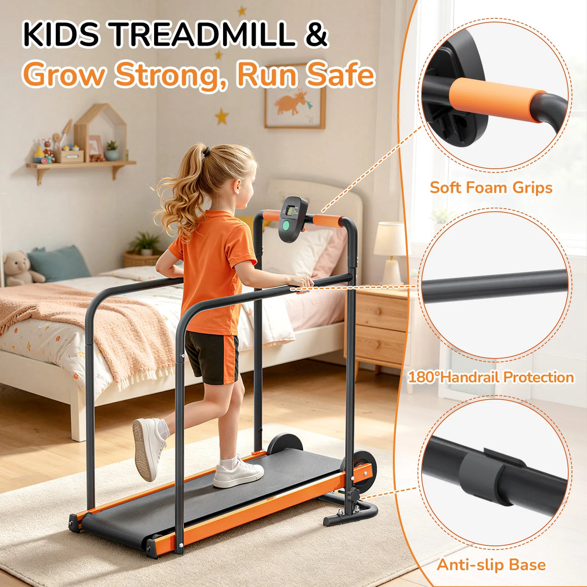 Akluer Self Propelled Kids Walking Pad Treadmill For Indoor Exercise