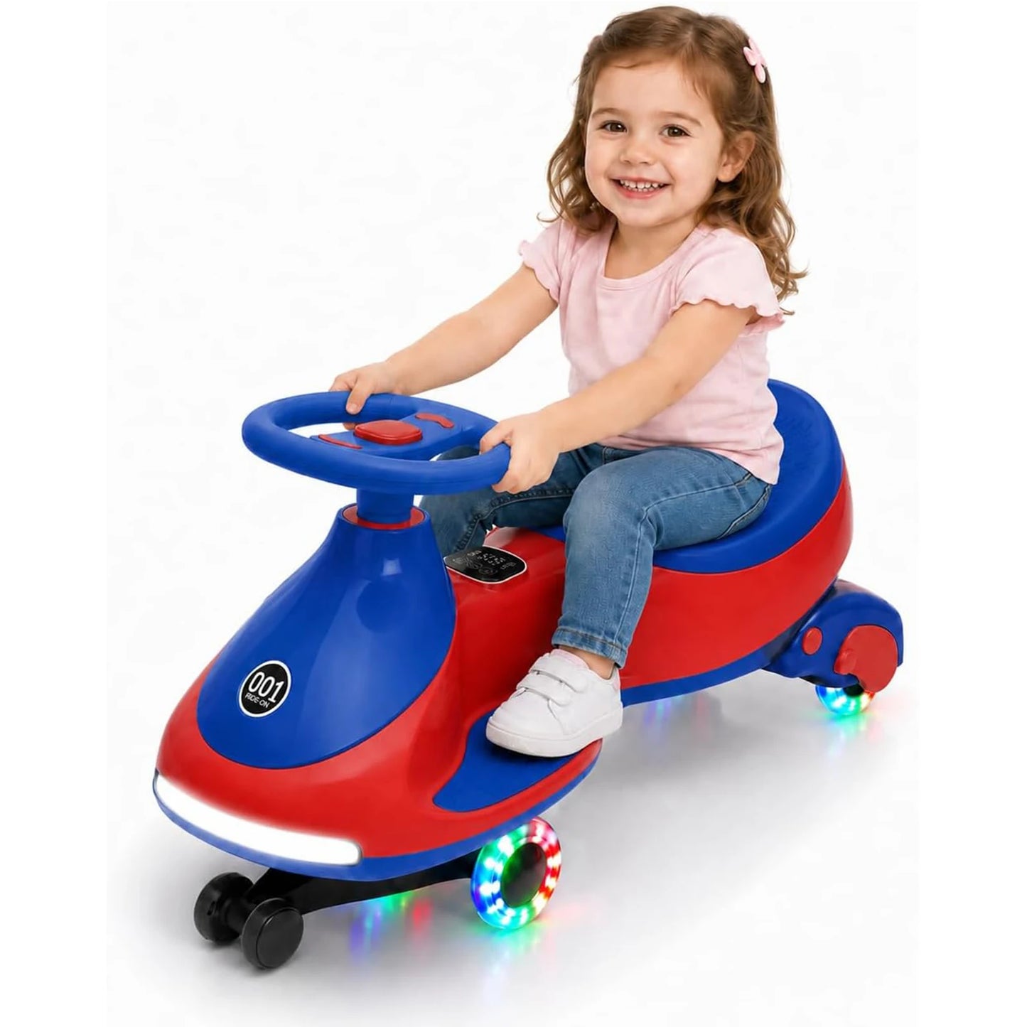 HiMISS 12V Electric Wiggle Car For Kids 2 In 1 Ride On Swing Car