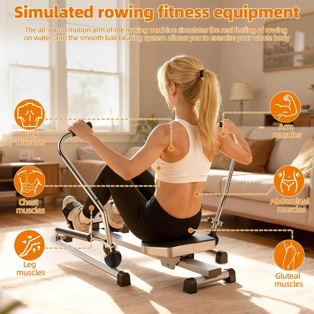 Hydraulic Rowing Machine With LCD Monitor And Adjustable Resistance