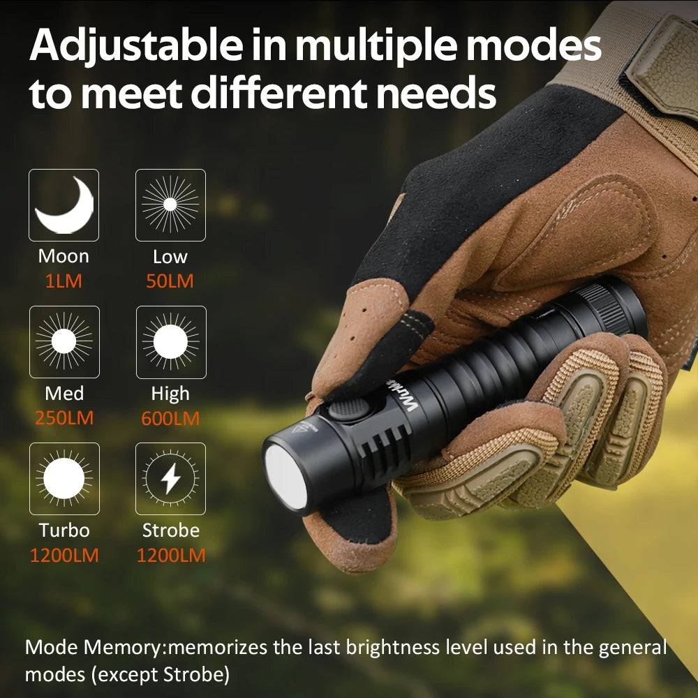Wurkkos FC11C USBC Rechargeable 1200LM EDC Flashlight