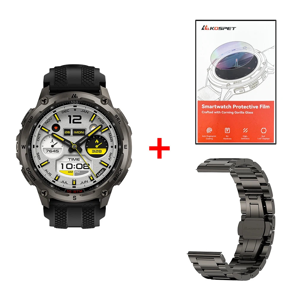 KOSPET Tank T4 Smartwatch GPS Offline Maps 10ATM Waterproof