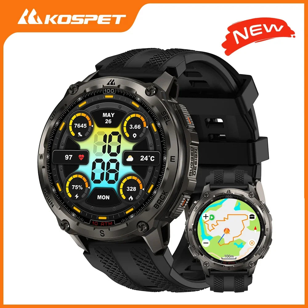 KOSPET Tank T4 Smartwatch GPS Offline Maps 10ATM Waterproof