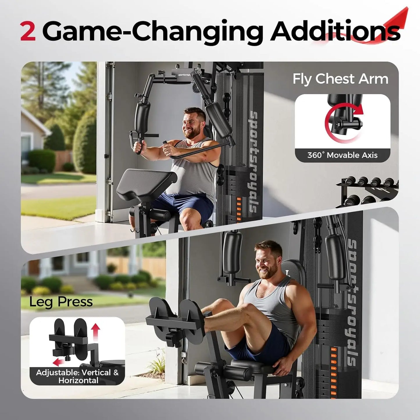 FED Fitness Home Gym Equipment 150LBS Weight Stack Full Body Workout