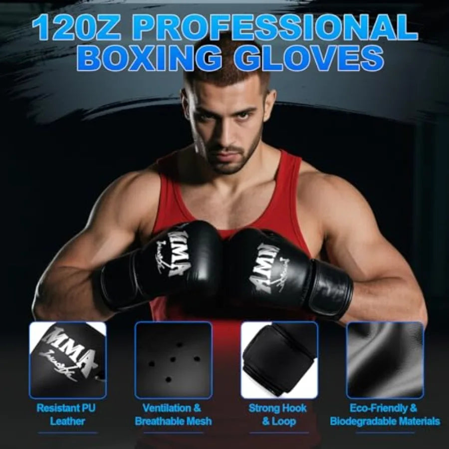 Punching Bag Set For Adults With 12 Oz Boxing Gloves