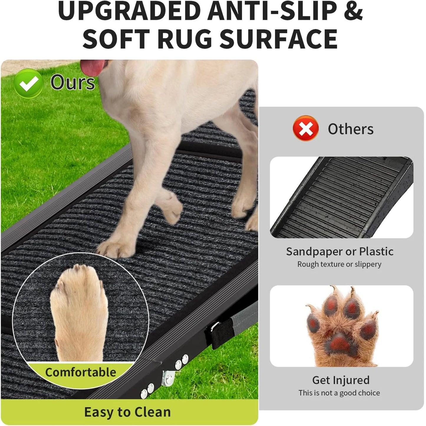 HiMISS Folding Dog Ramp For Cars Non Slip 250Lbs Pro