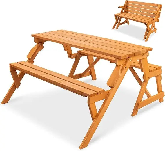 Best Choice Products 2-In-1 Transforming Outdoor Picnic Table Bench