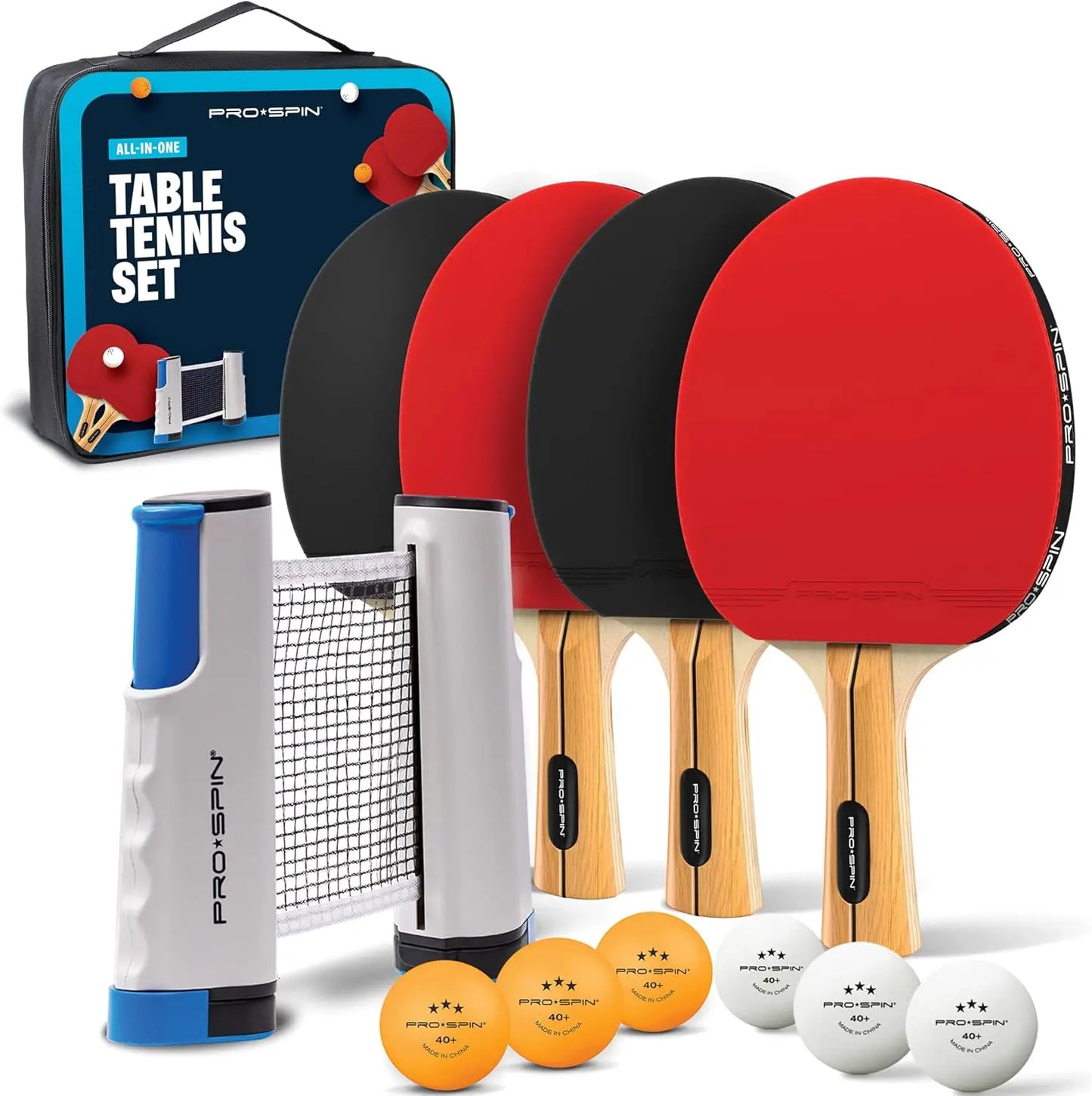 YTYIN Portable Ping Pong Set With Retractable Net For Any Table