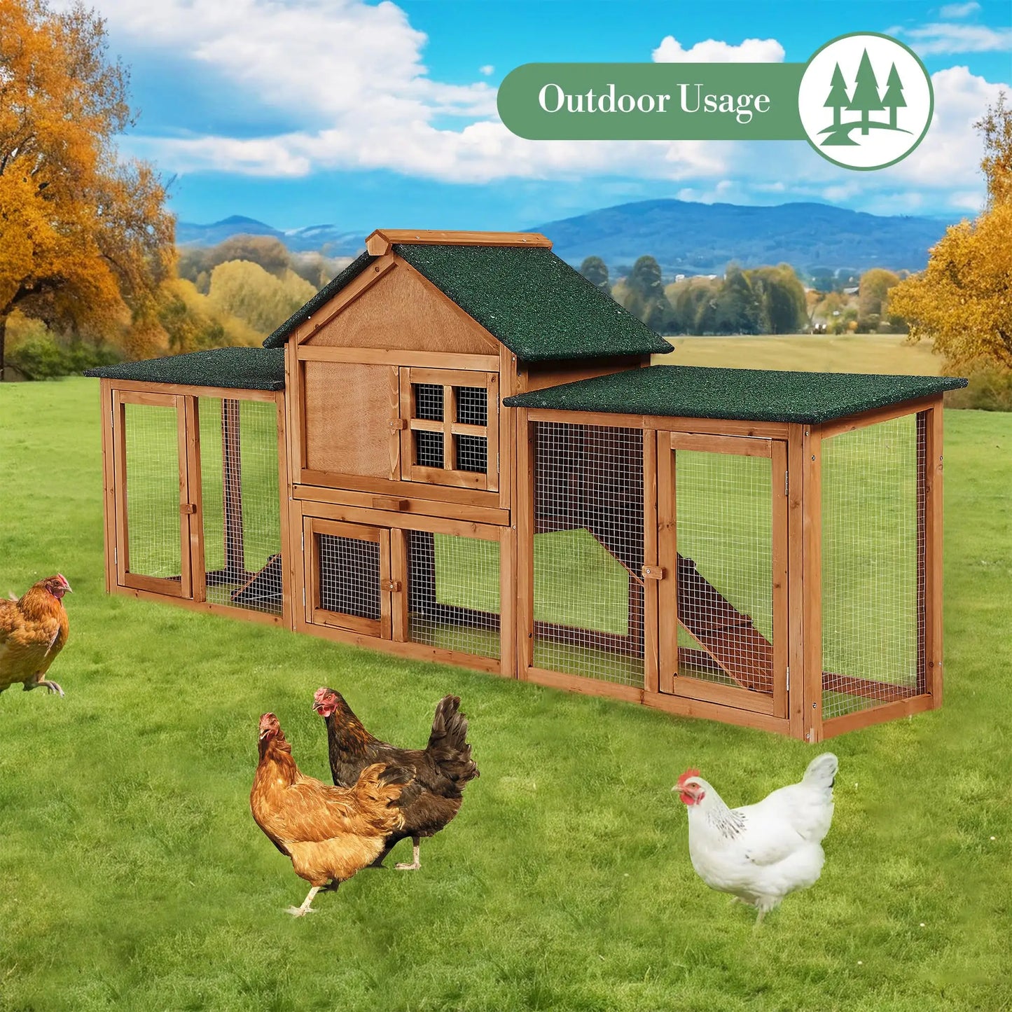 DishyKooker Two Story Bunny Hutch Outdoor Cage With Ramp