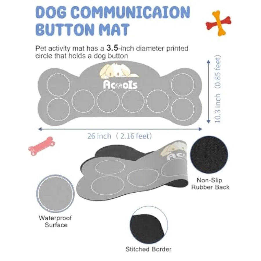 Dog Talking Button Set 8 Button Communication Recordable 30 Second