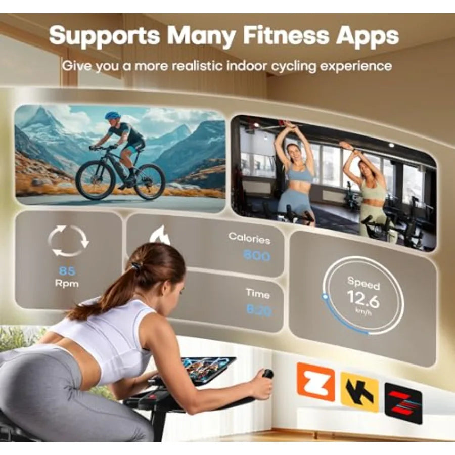 Quiet Adjustable Magnetic Resistance Exercise Bike With App Compatibility
